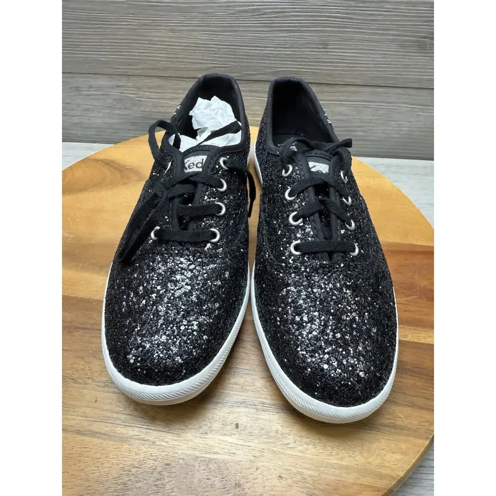 Keds Champion Glitter Celebration Sneakers, Black, Women's 7